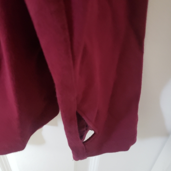 ⭐ FUDA Open Front Wide Collar Maroon Burgandy Wine Long Sleeves Cardigan XL - Picture 4 of 9